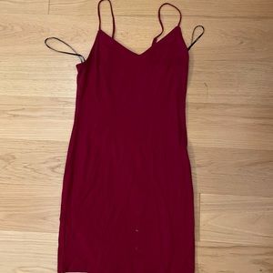 Red right dress with strappy back